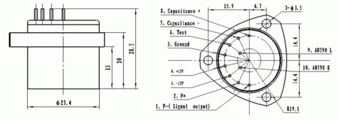 70g Range Quartz Flexure Accelerometer Vibration Transducer 1